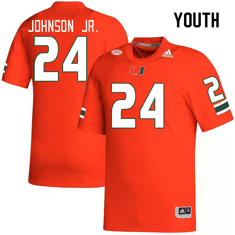 Youth #24 Chris Johnson Jr. Miami Hurricanes College Football Jerseys Stitched Sale-Orange